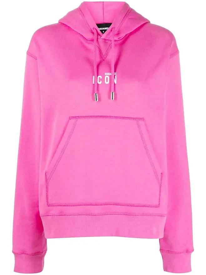 Dsquared2 logo-print cotton drawstring hoodie - Pink from £356.00 - on  Stylight