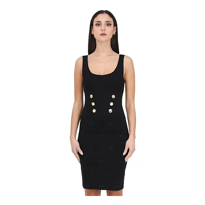 Compare prices for Pinko Pinko, Dresses, female, Black, S, Short Black Knitted  Dress with Love Birds Embroidery | Stylight