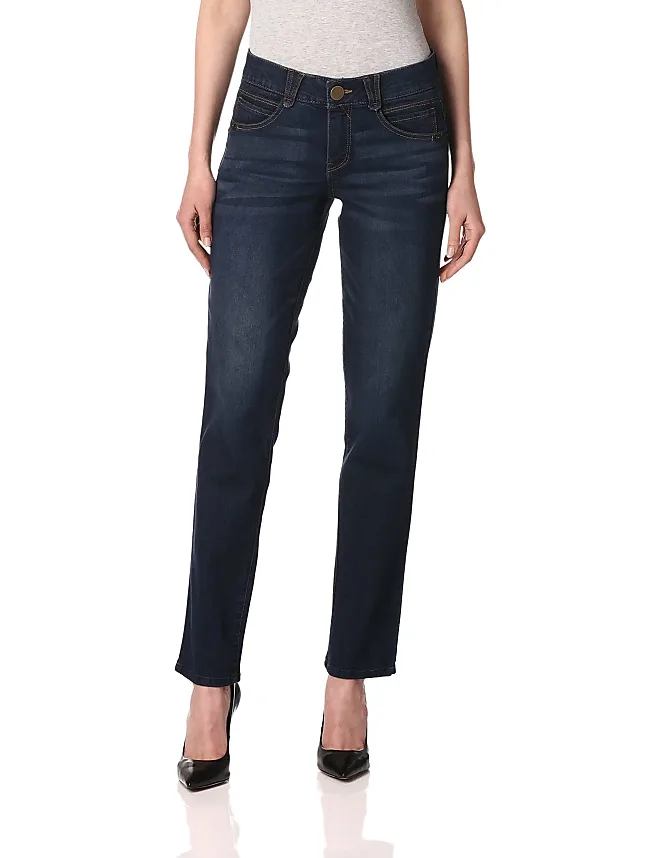 Democracy Womens Ab Solution Straight Leg Jean, Indigo, 8 Short from £ ...