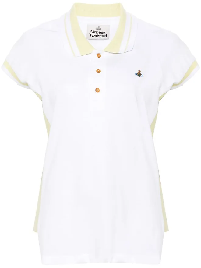 Ferragamo botanical-motif polo shirt - White