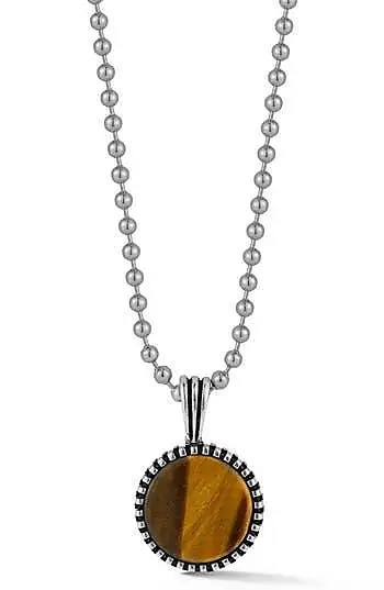 Compare Prices for Mens Sterling Silver Oxidized Tigers Eye Pendant ...