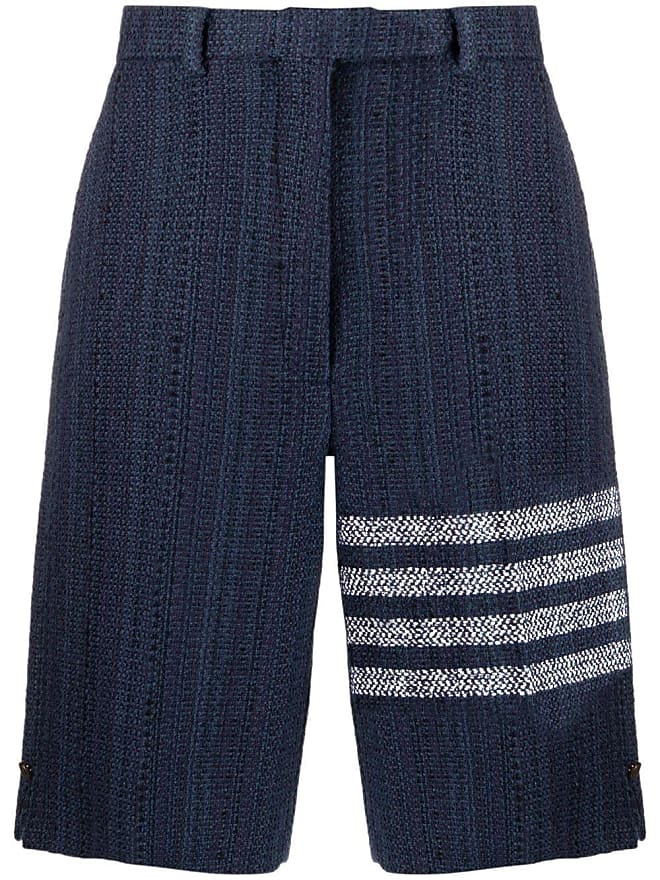 Compare prices for Thom Browne 4-Bar stripe high-waisted shorts - Blue |  Stylight