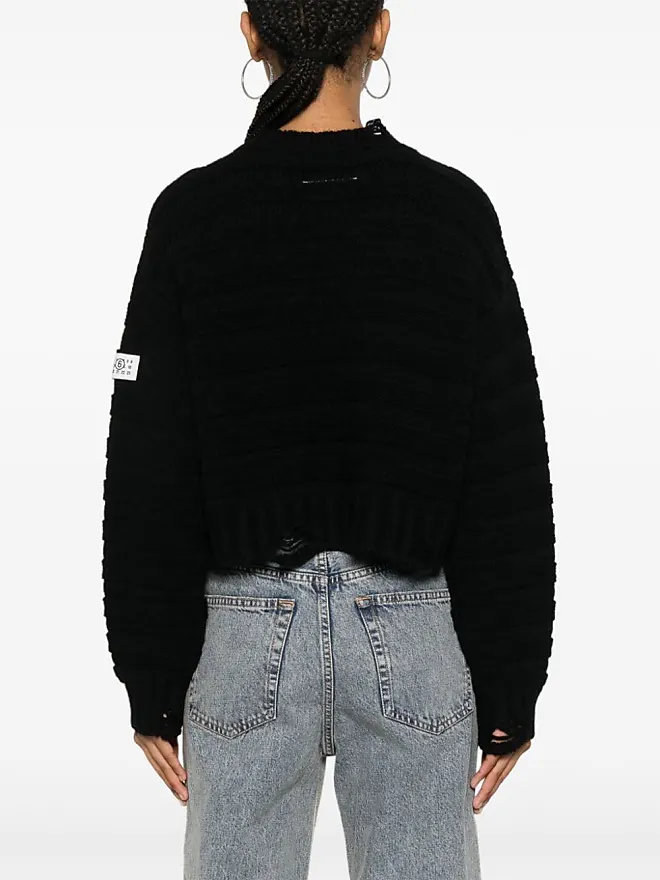 Maison Margiela Pull En Maille épaisse à Effet Usé - Noir Dès 451,00 ...