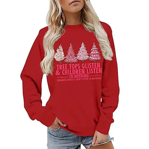 Generic Sweatshirt de Noël pour femme Chemise de Noël dhiver 2025