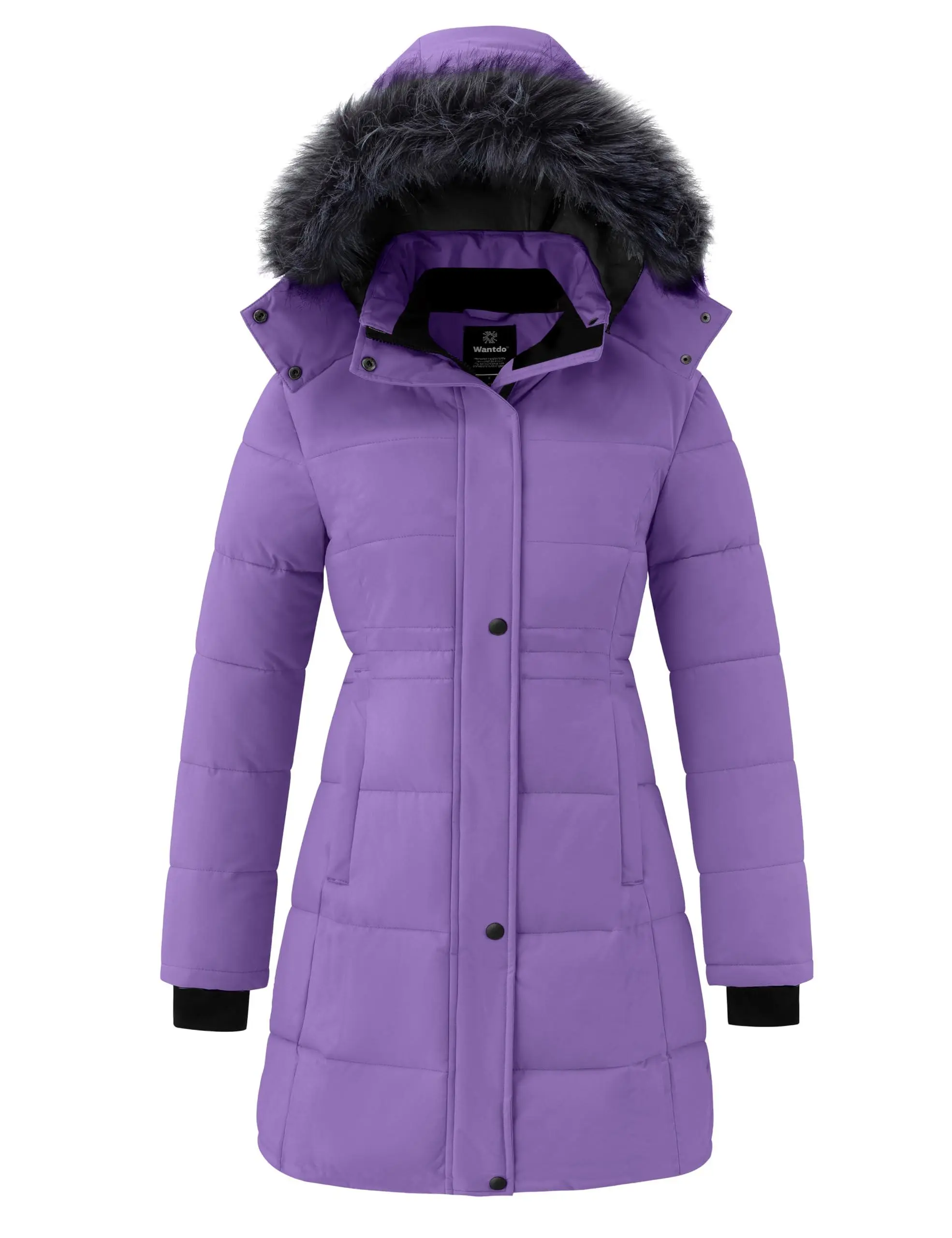Liska off-centre front fastening coat - Purple